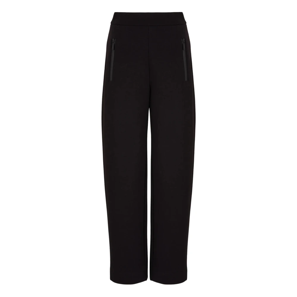 Emporio Armani Zwarte broek met elastische taille Black Dames