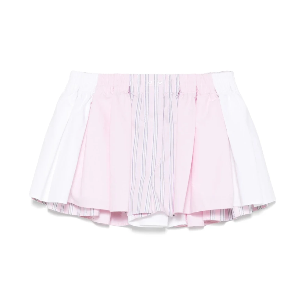 Alexander wang Roze Geplooide Streep Elastische Taille Rok Pink Dames
