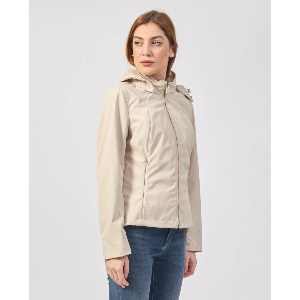 YES ZEE Beige Hooded Softshell Jas Beige Dames