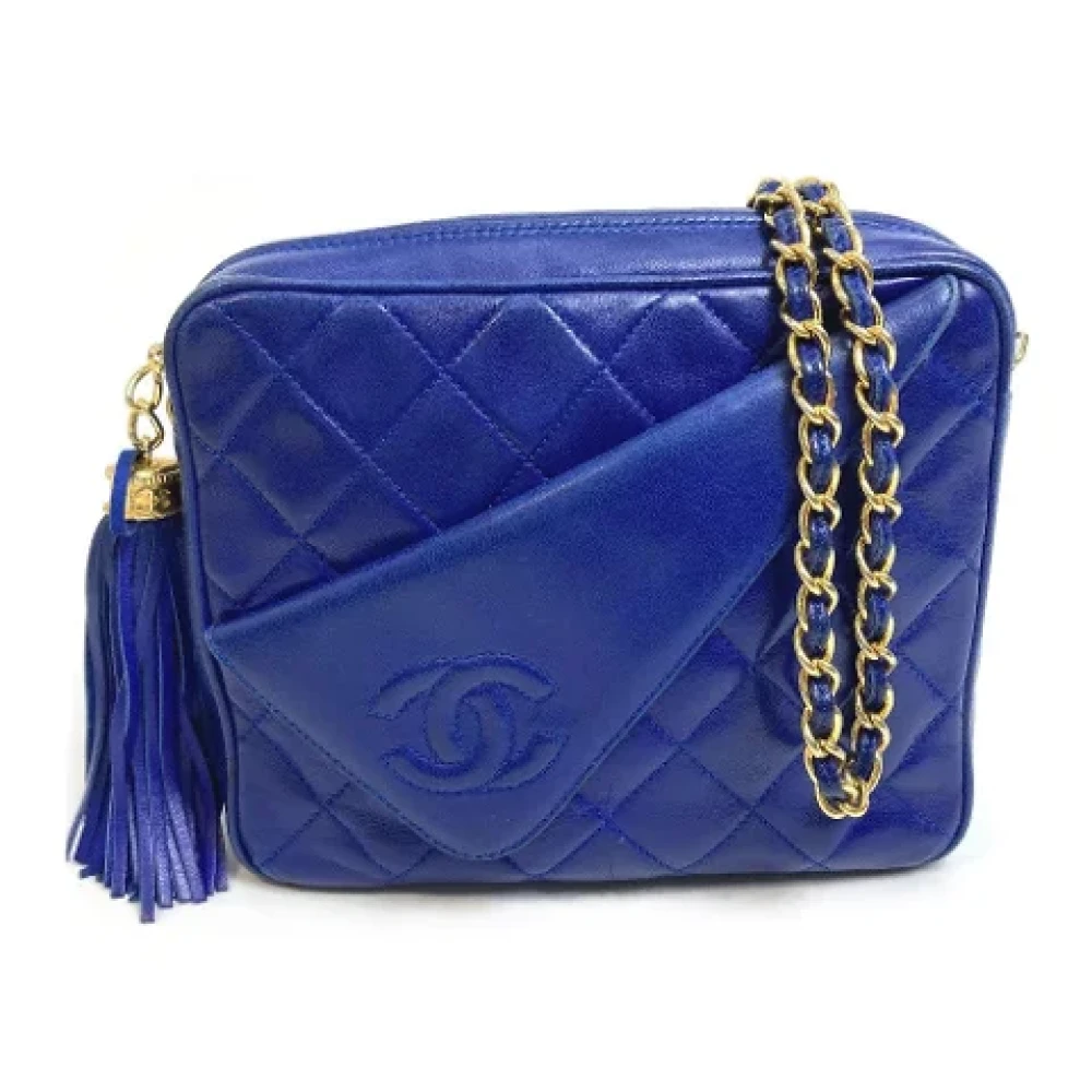 Chanel Vintage Pre-owned Leather chanel-bags Blue Dames