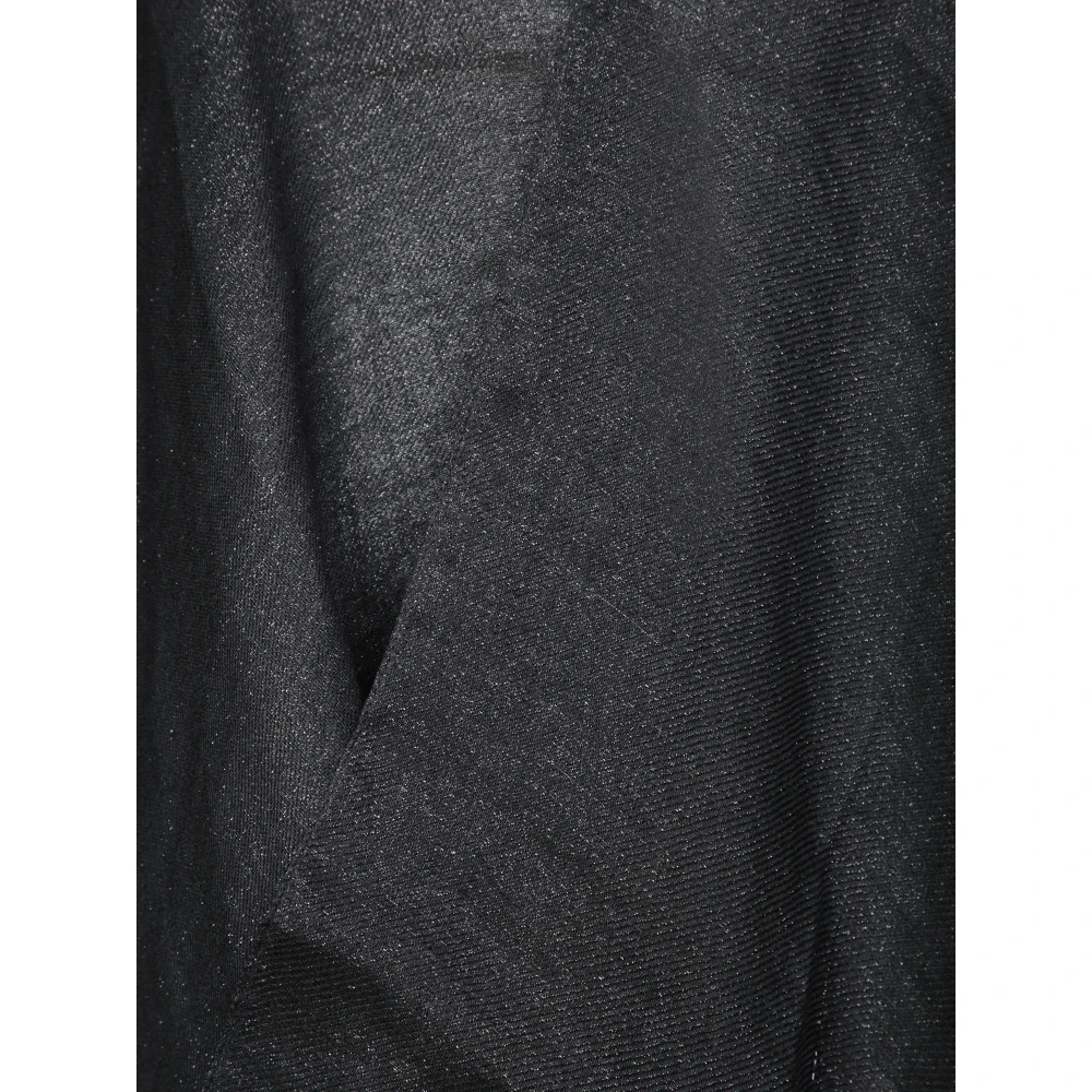 Fabiana Filippi Elegante Zwarte Franje Cape Black Dames