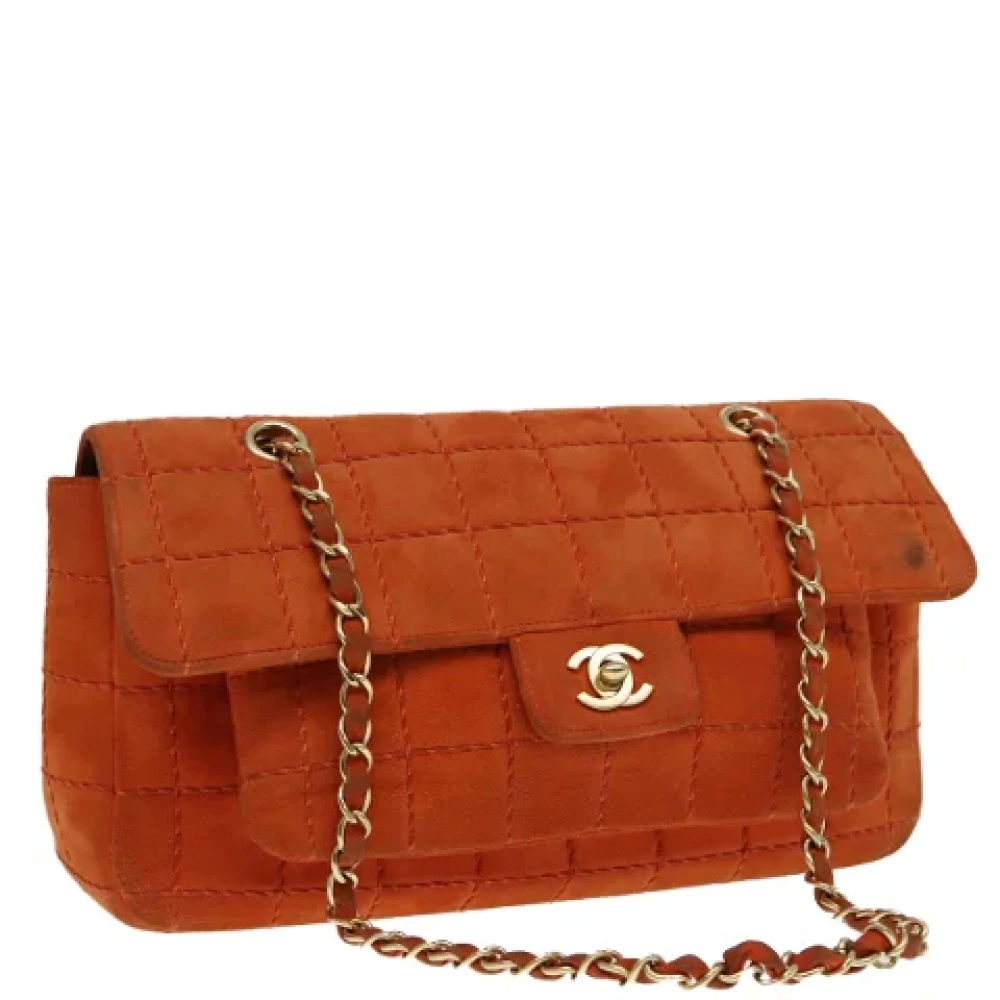 Chanel Vintage Pre-owned Suede chanel-bags Orange Dames