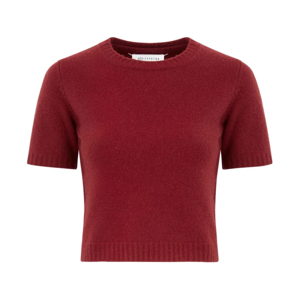 Maison Margiela Bordeaux Wollen Trui Red Dames