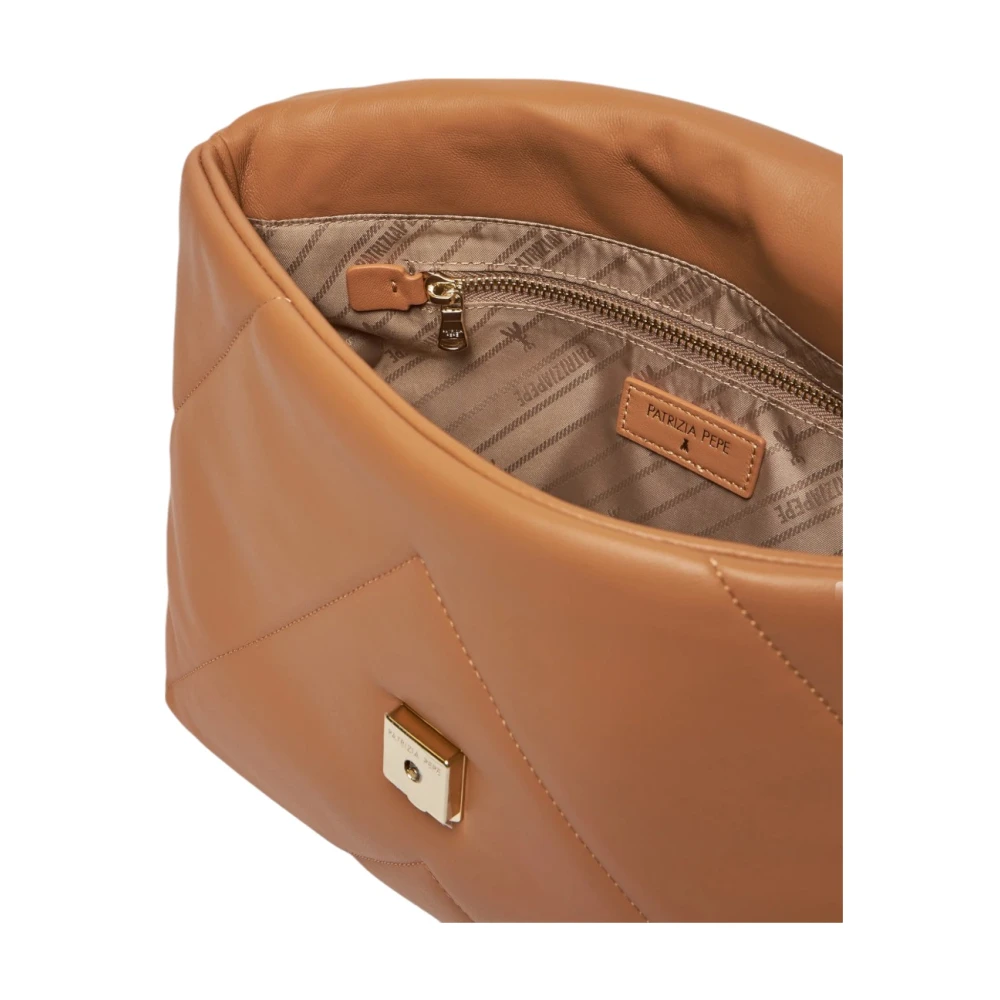 PATRIZIA PEPE Stijlvolle leren tas voor vrouwen Beige Dames