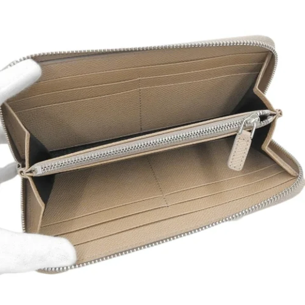Bvlgari Vintage Pre-owned Leather wallets Beige Dames
