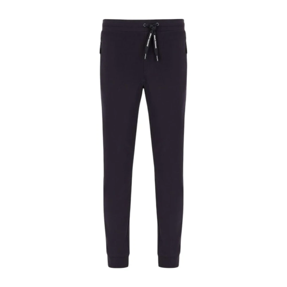 Armani Exchange Men's Blue Sweatpants, L, Sporty Elastic Waist Trousers