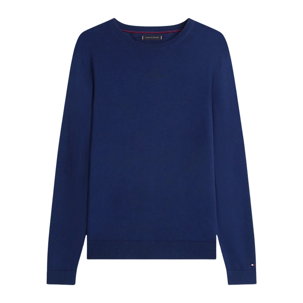 Tommy Hilfiger Men's Blue Round-Neck Knitwear, 2XL, Smart Casual Crew Neck Jumper