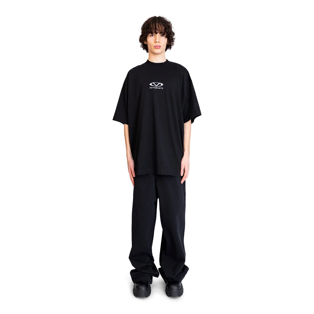 Vetements Oversized Logo T-Shirt Zwart Wit Black Heren