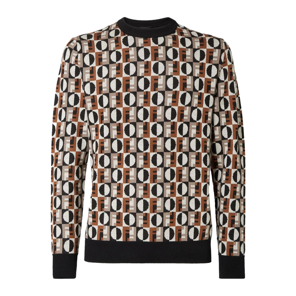 Fendi Multicolor Ff Motif Stickad Tröja