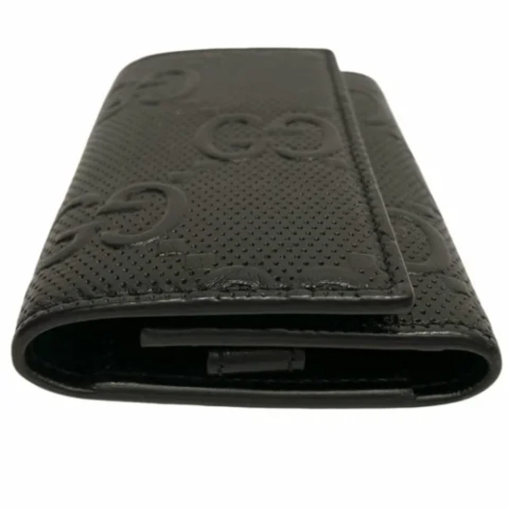 Gucci Vintage Pre-owned Leather key-holders Black Dames