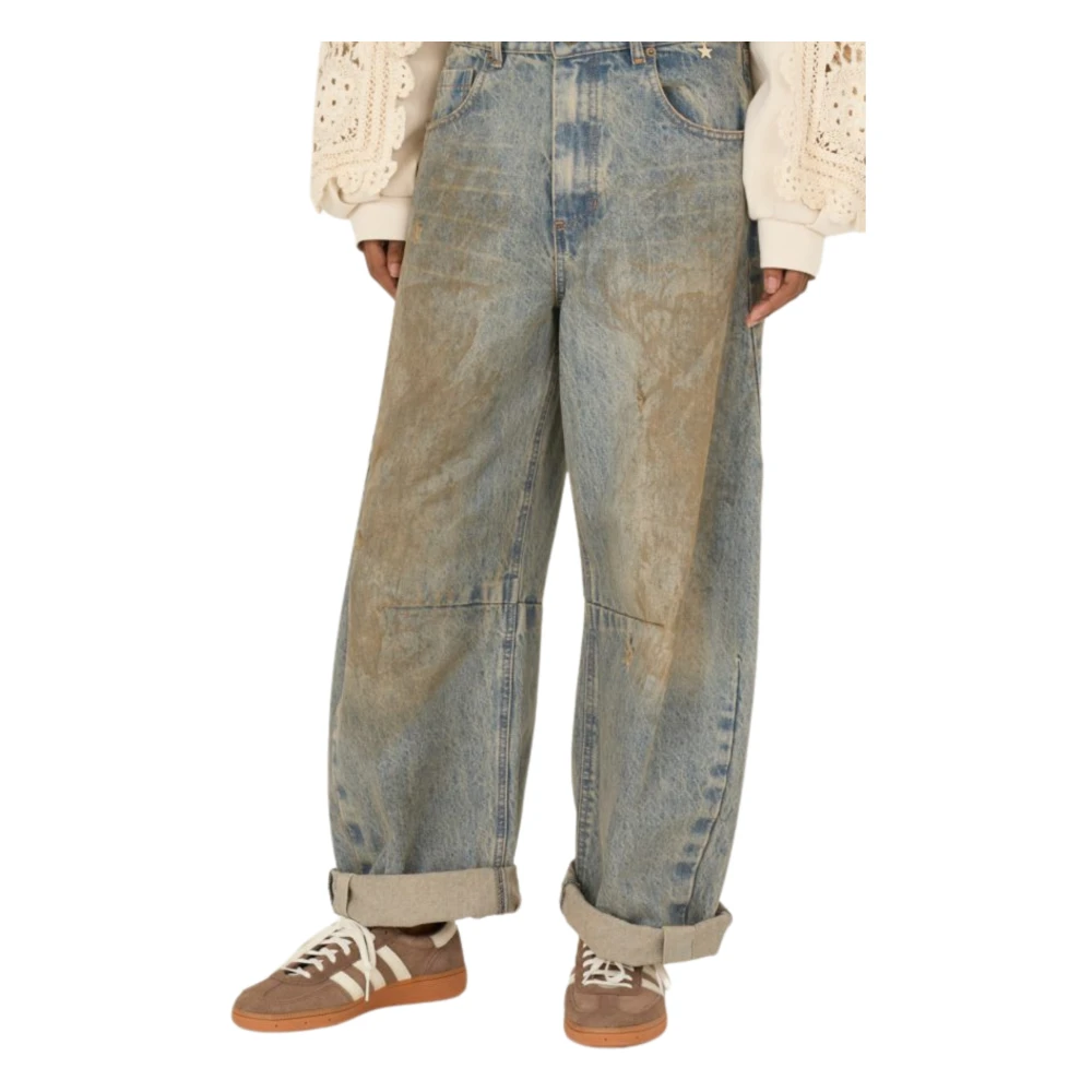 Souvenir Women's Blue Wide Jeans, S, Balloon Jeans