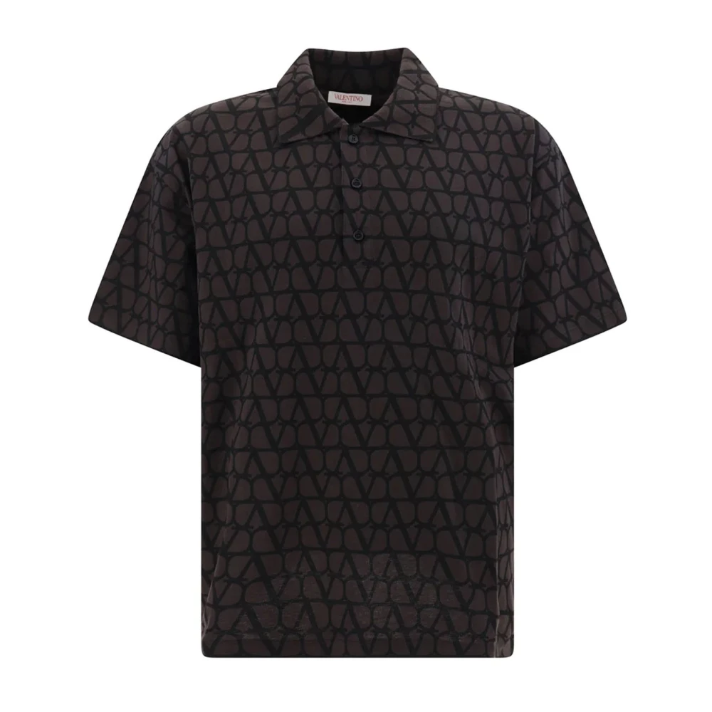 Valentino Bruine Katoenen Overhemd met Logo Patroon Brown Heren