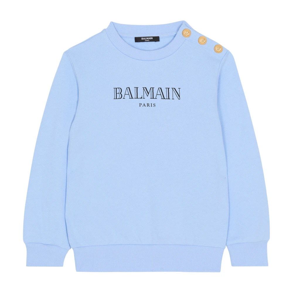 Balmain Unisex Kids Blue Printed Paris Sweatshirt - Kids Sweatshirts - 8 Y - Kids