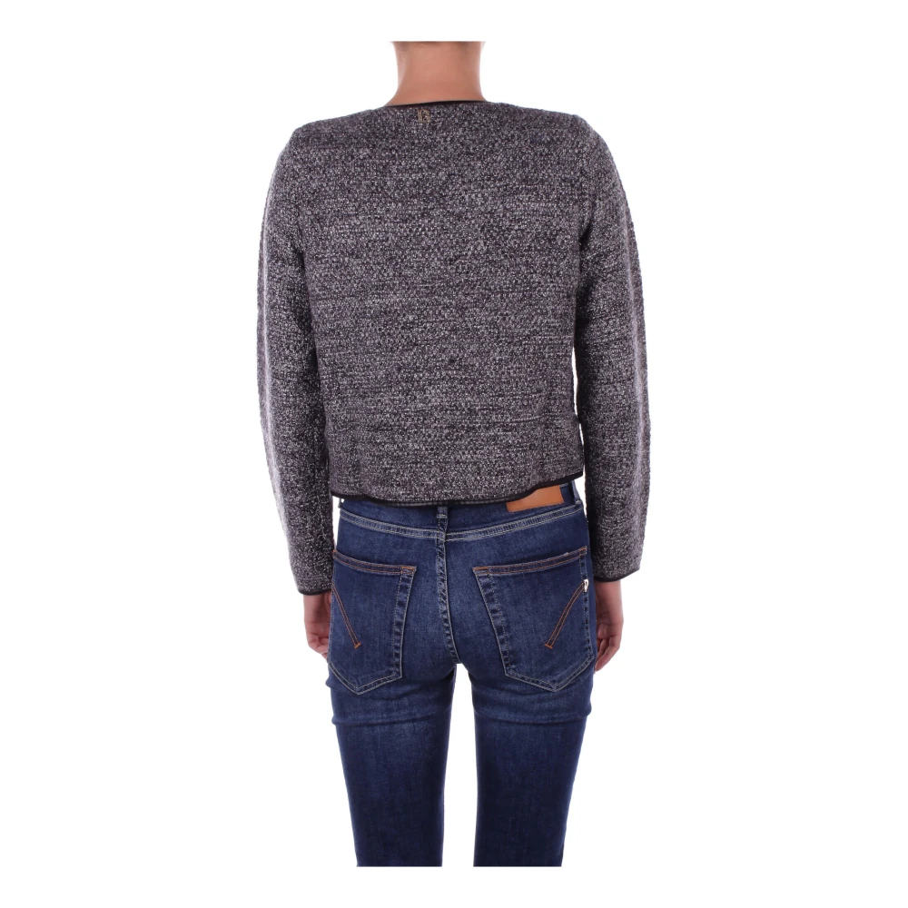 Blugirl Zwarte Sweater met Ornamental Pink Buttons Black Dames