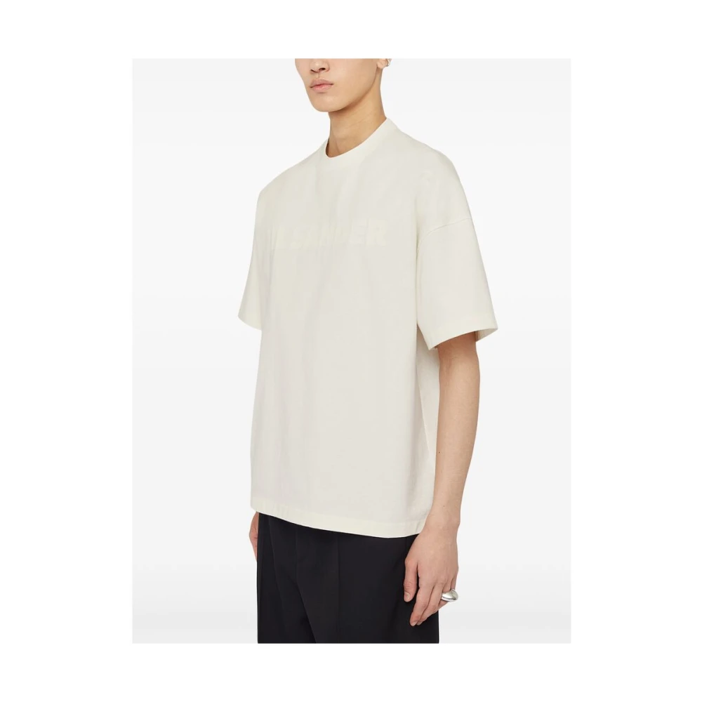 Jil Sander Wit Katoen Logo Print T-shirt White Heren