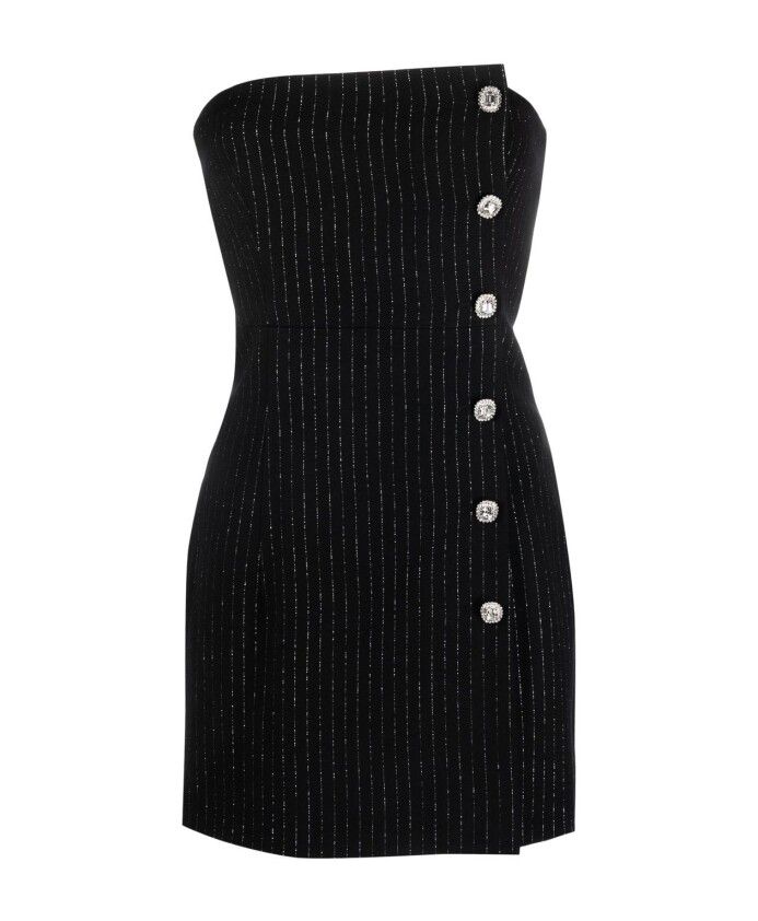 black-and-silver-striped-twill-dress
