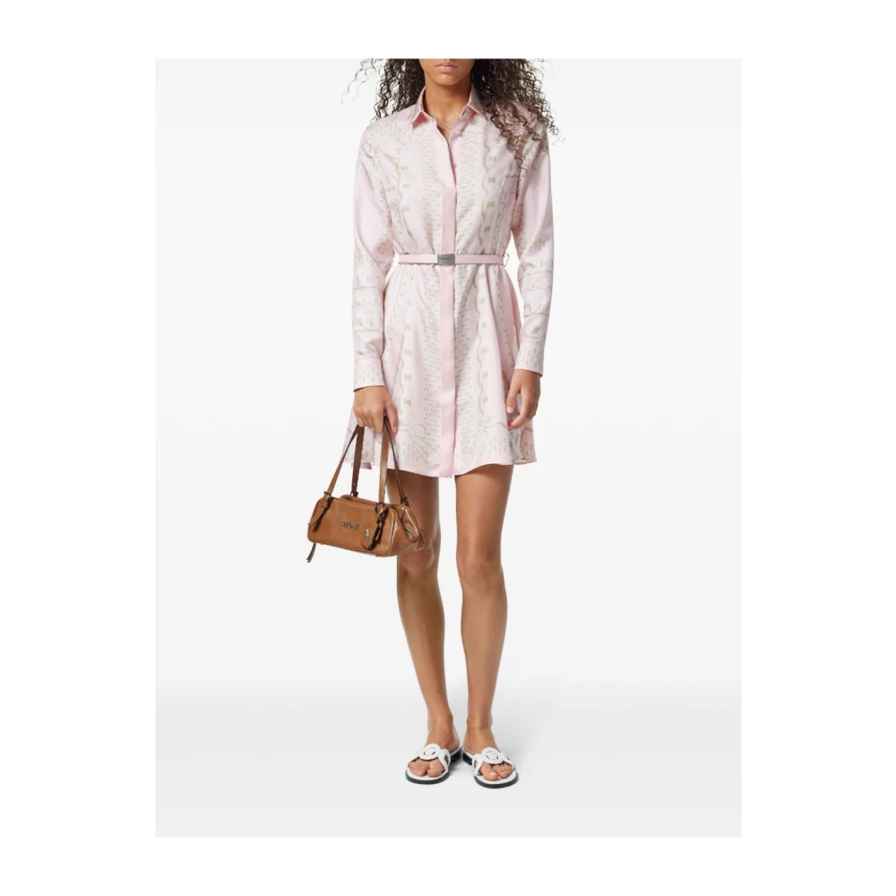 Versace Roze Zijden Elegante Jurk Pink Dames