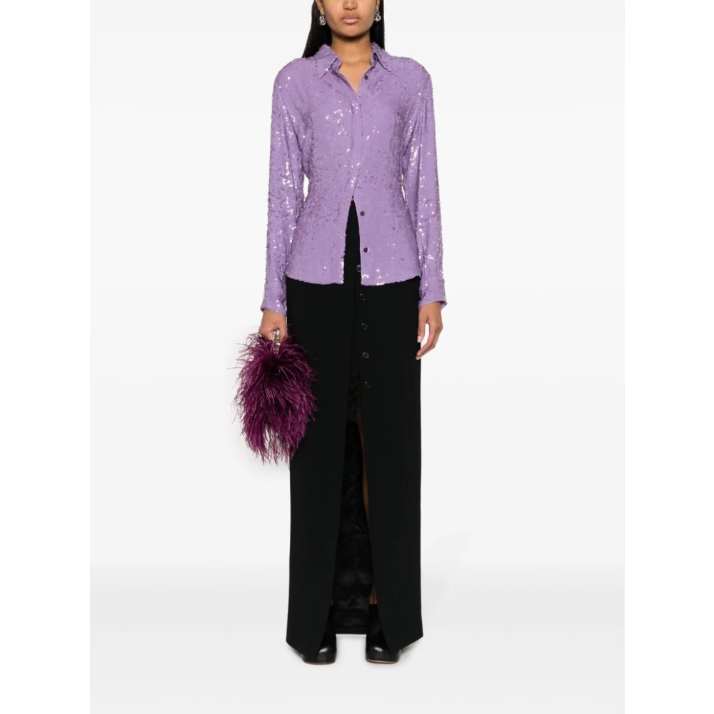 Dries Van Noten Elegante Witte Geborduurde Rok Black Dames
