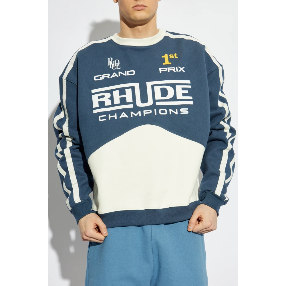 Rhude Sweatshirt met Logo Blue Heren