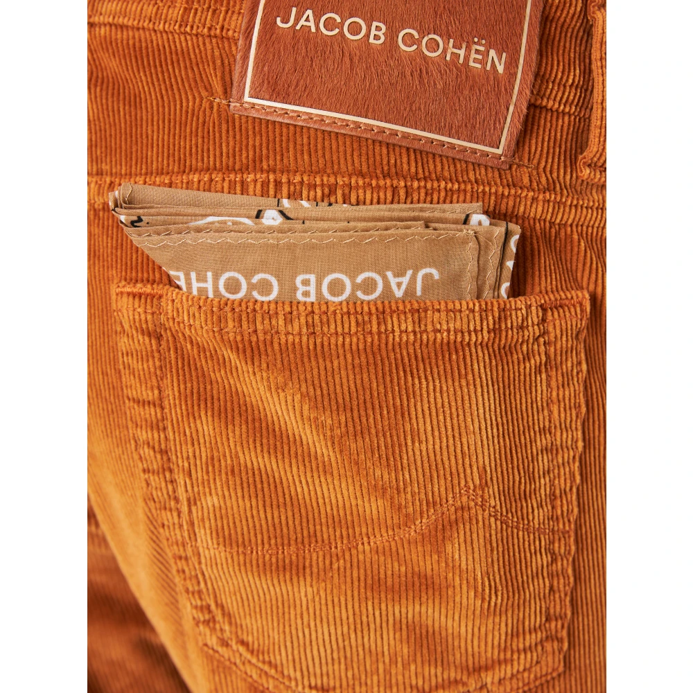 Jacob Cohën Ribfluwelen broek met binnendetails Orange Heren