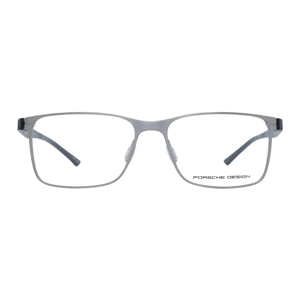 Porsche Design Titanium Rechthoekige Optische Frames met Hoes Gray Heren
