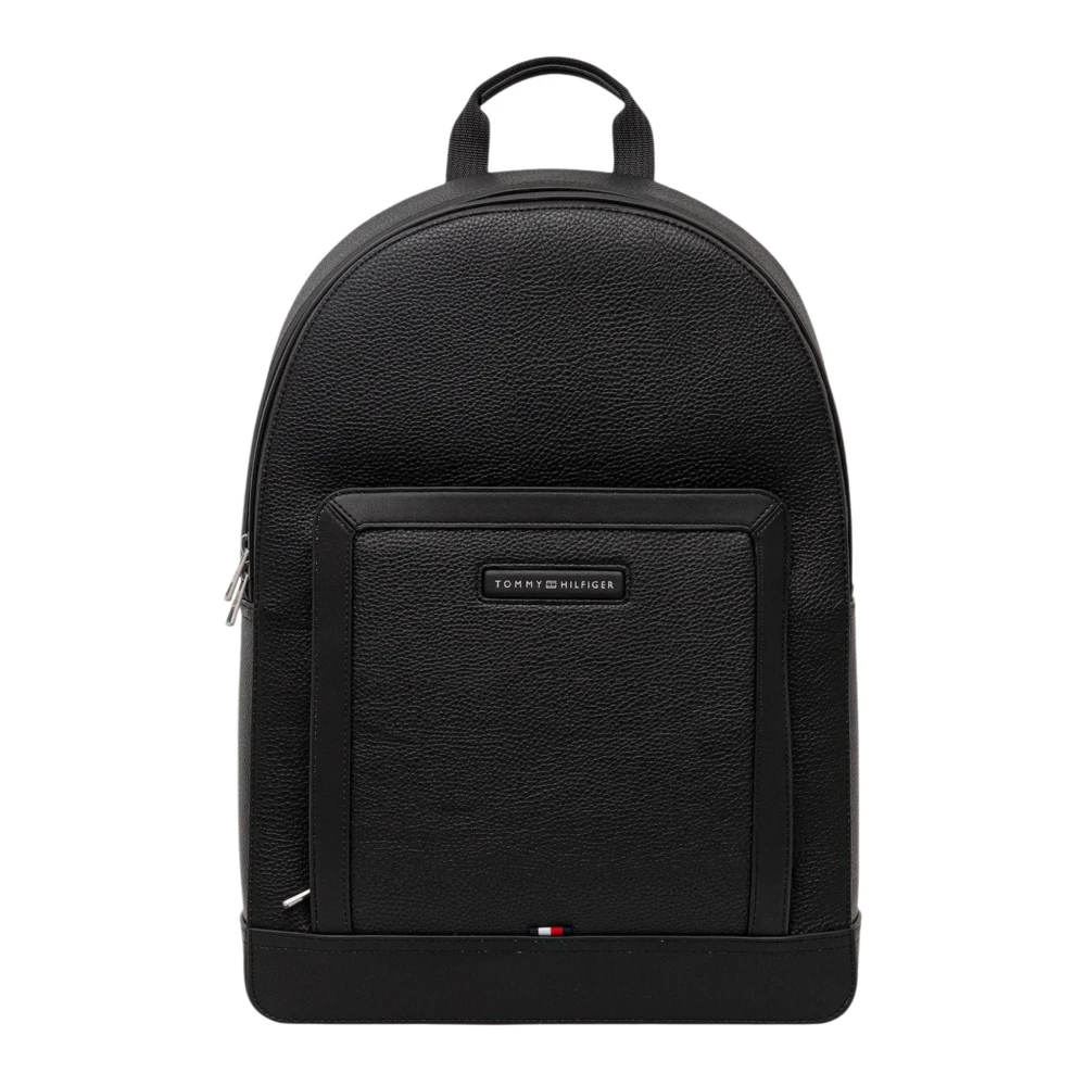Tommy Hilfiger Men's Black Th Central Dome Backpack - Backpacks - One Size - Bags