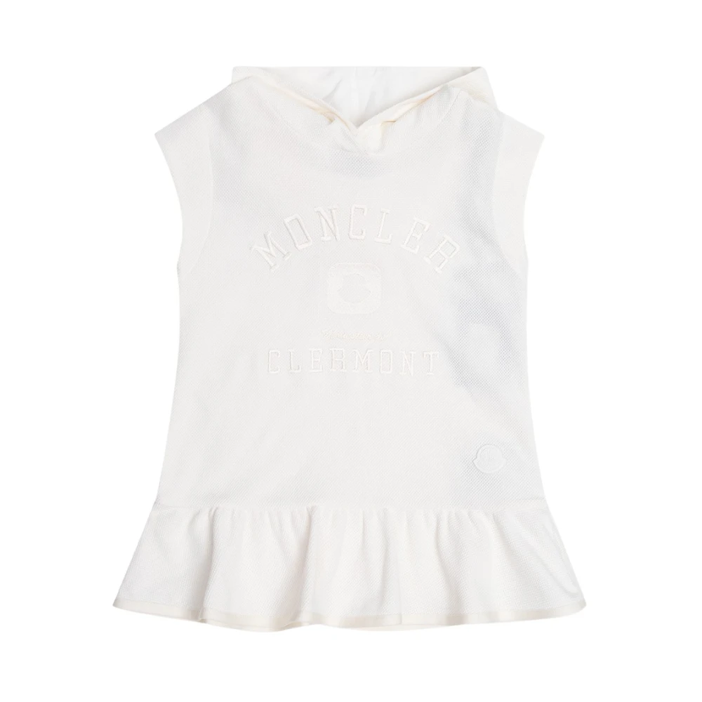 Moncler White Sleeveless Dress With Hood - Female - Dresses - 12 Y - Kids