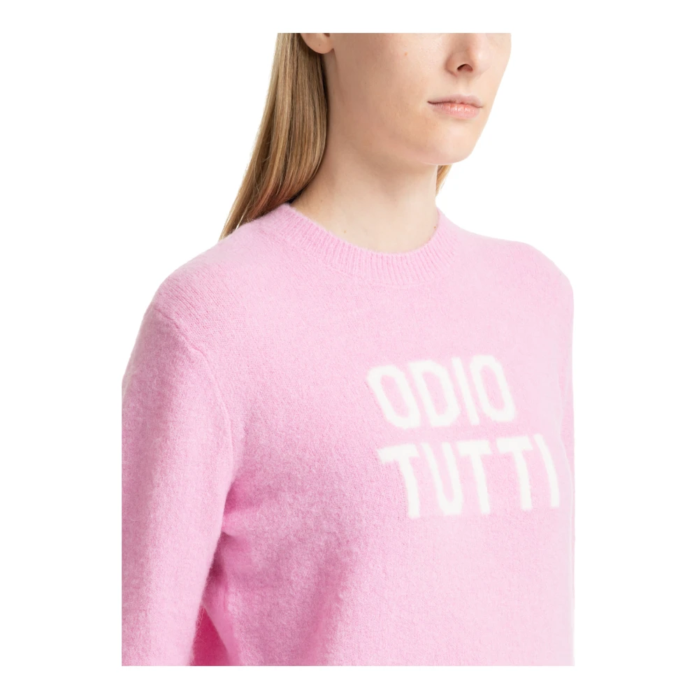 MC2 Saint Barth Abstract Multicolor Logo Sweater Pink Dames
