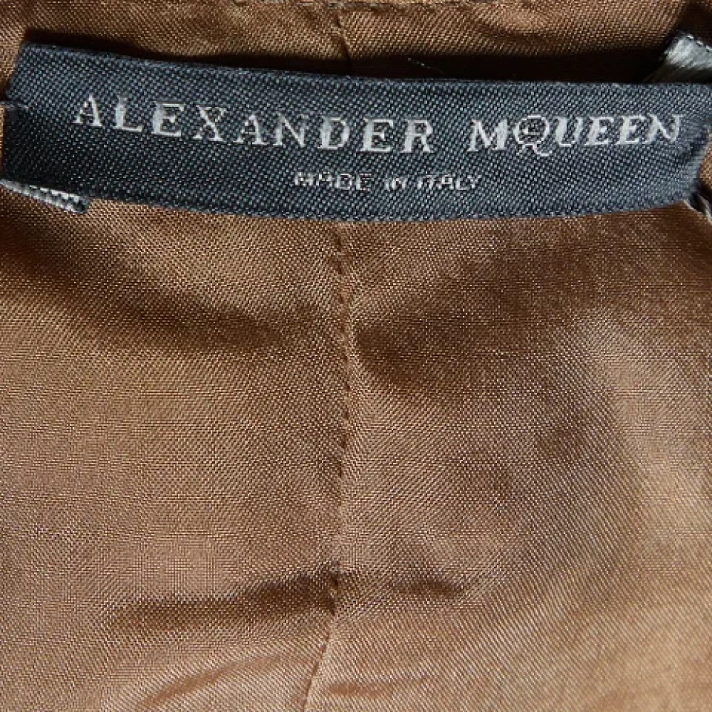 Alexander McQueen Pre-owned Silk outerwear Yellow Dames