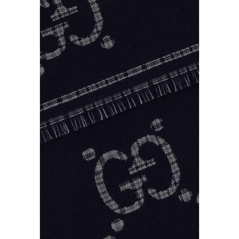 Gucci Check GG wollen sjaal Blue Heren
