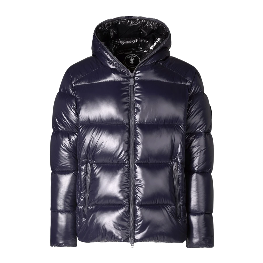Save The Duck Men's Blue Hooded Puffer Jacket Edgard