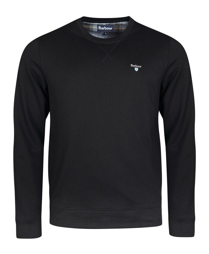 sweat-col-rond-noir-coton-brosse