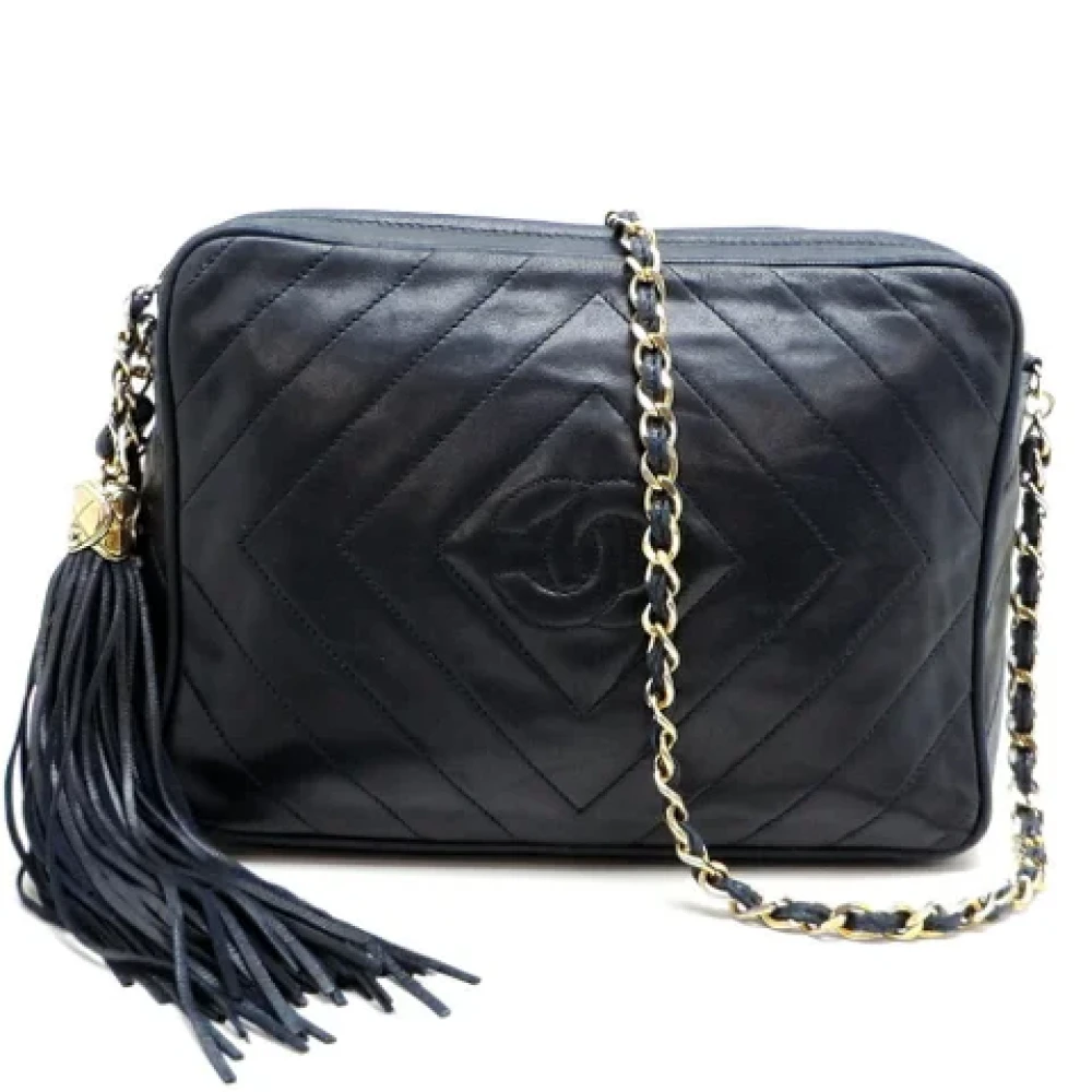 Chanel Vintage Pre-owned Leather chanel-bags Blue Dames