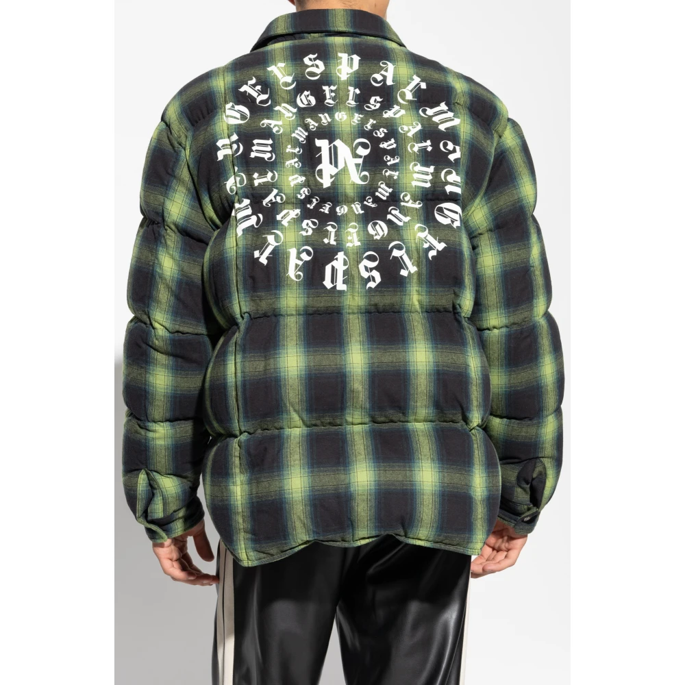 Palm Angels Gewatteerde jas met kraag Green Heren