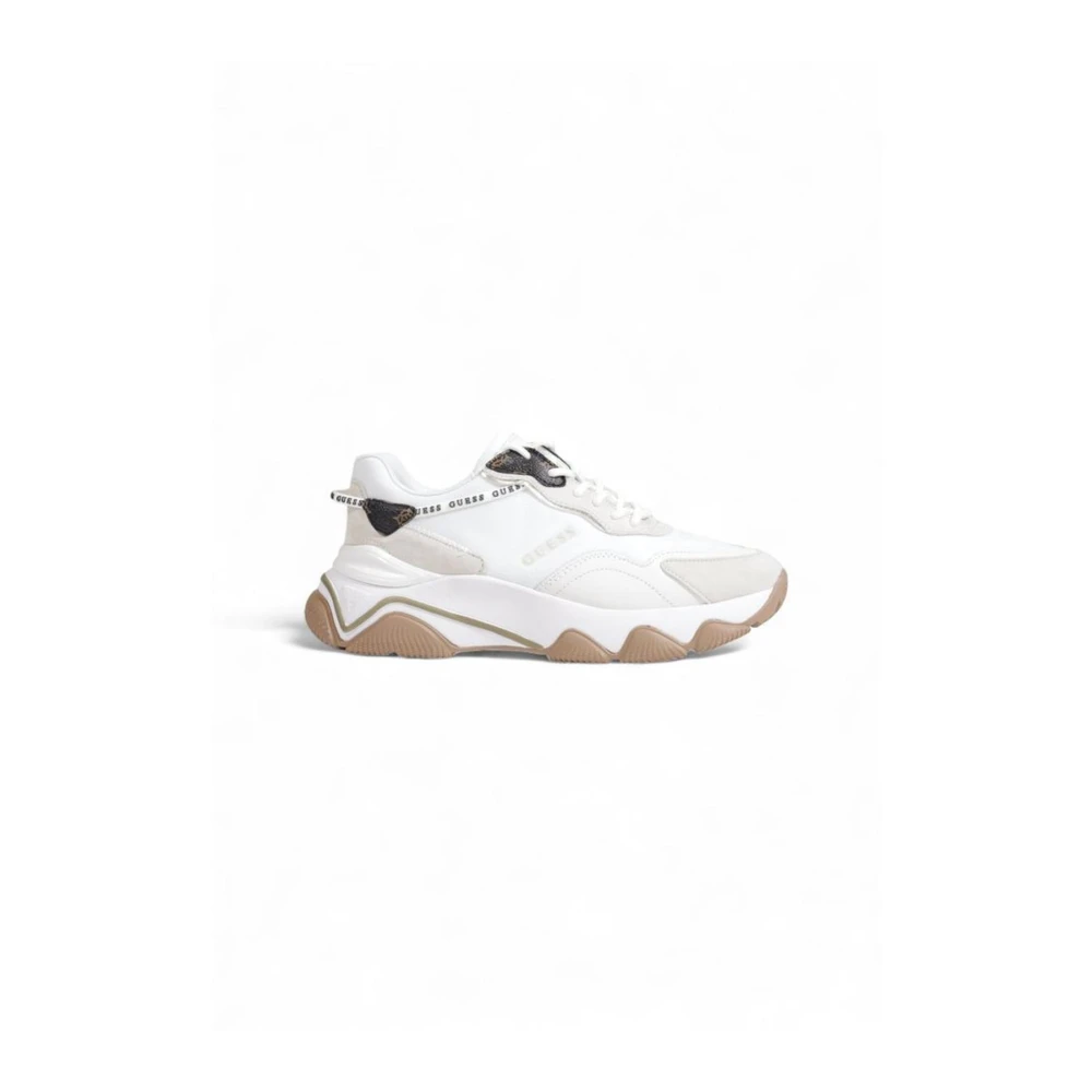 Guess Women's White Sneakers, 6 Uk, Polyethylene Sneaker With Fabric