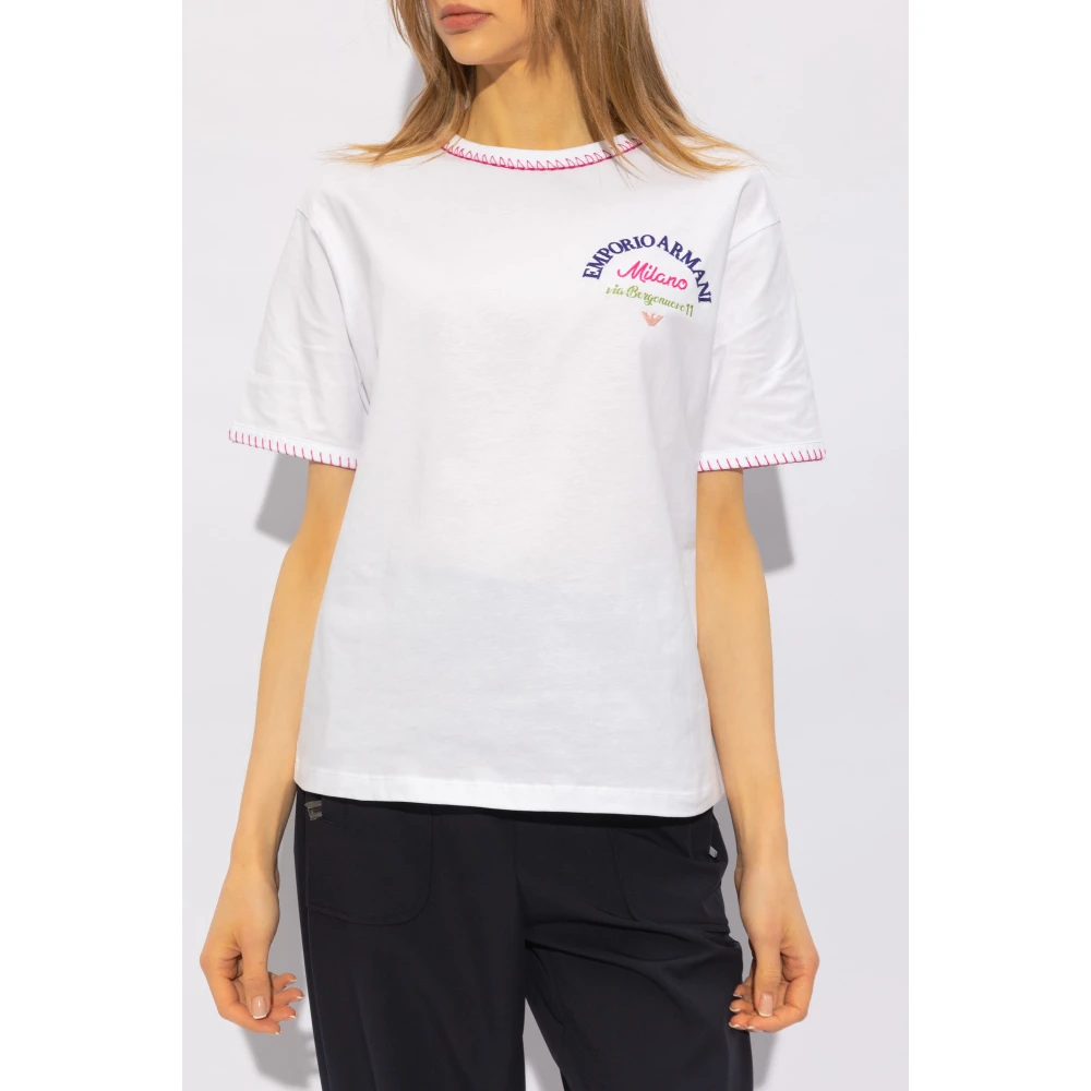 Emporio Armani Katoenen T-shirt White Dames