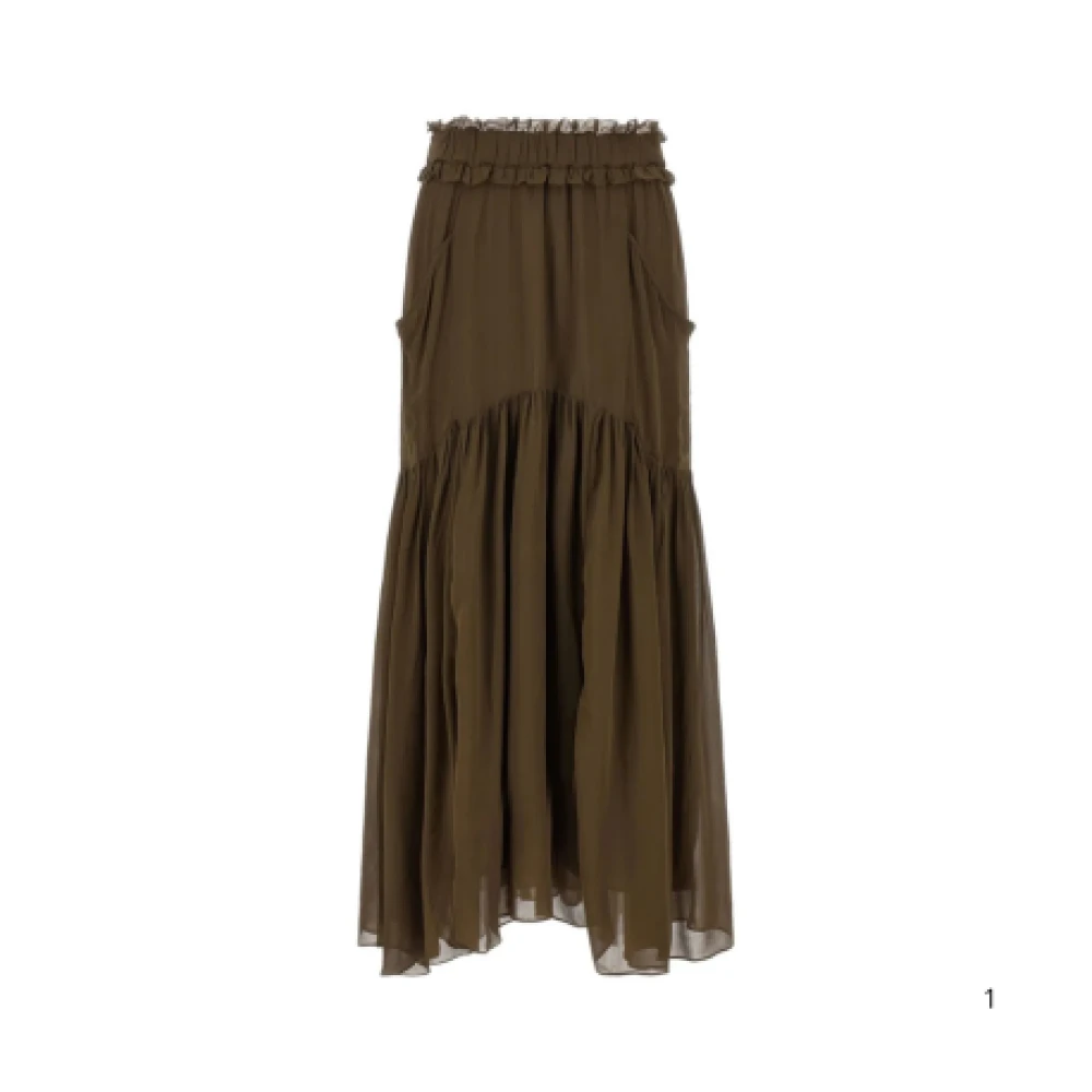 Isabel Marant Women's Green Floral Bohemian Chic Skirt