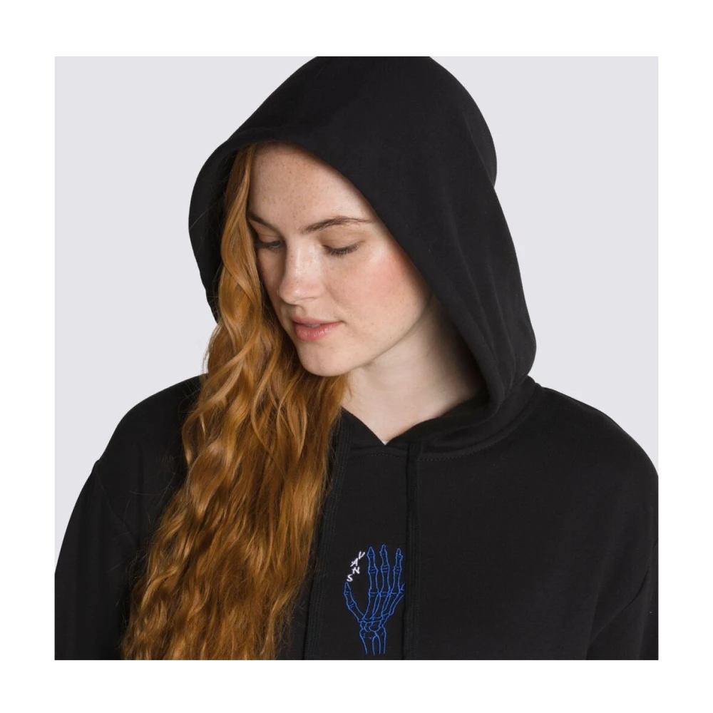 Vans Zwarte hoodie met geborduurd logo Black Dames
