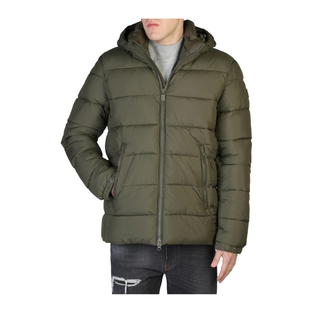 Save The Duck Men's Green Zip-Fastening Bomber Jacket