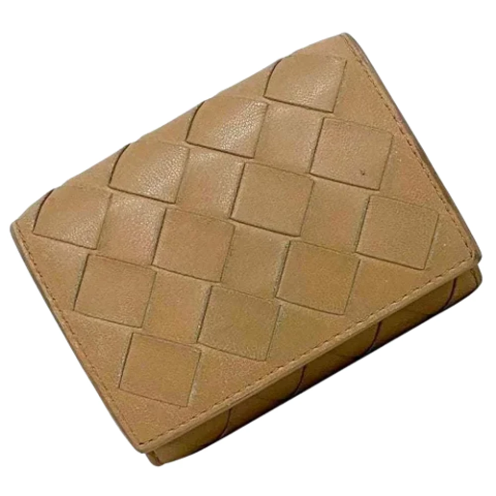 Bottega Veneta Vintage Pre-owned Leather wallets Beige Dames