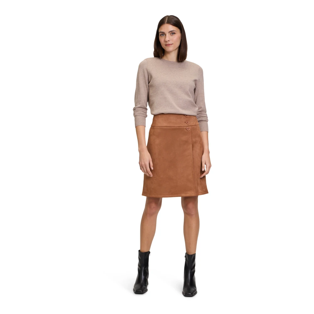 Betty Barclay Basis Gebreide Trui met Ronde Hals Beige Dames