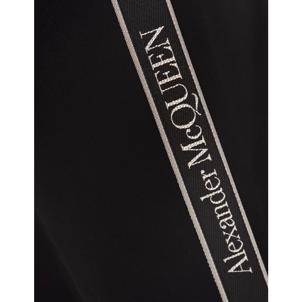 alexander mcqueen Zwarte Slim Fit Joggers met Logo Tapes Black Heren