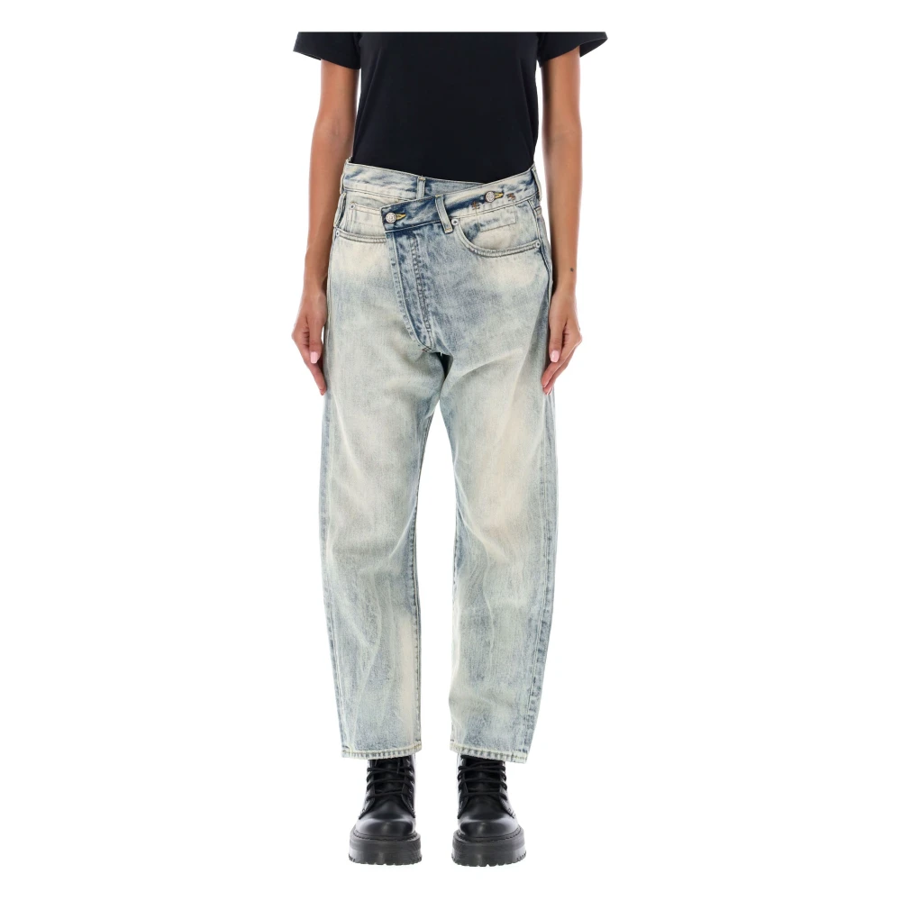 R13 Vintage Ash Blue Crossover Jeans Blue Dames