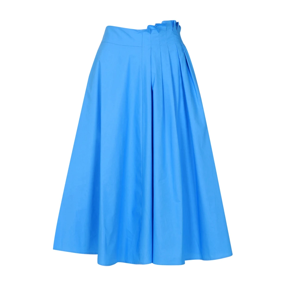 Msgm Women's Blue Gathered Midi Skirt - Midi Skirts - M - Skirts
