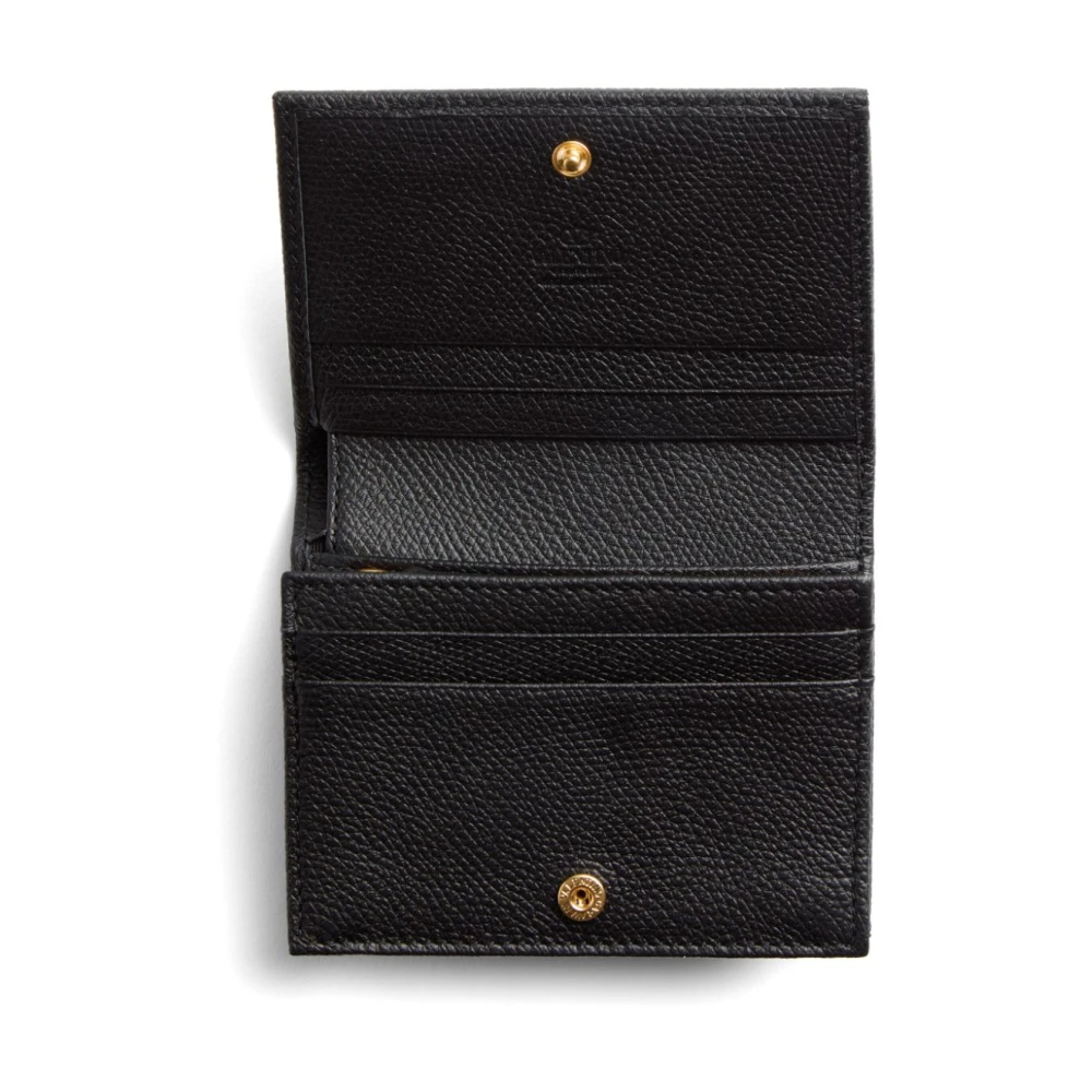 Valentino Garavani Zwarte V-Logo Handtekening Flap Portemonnee Black Dames