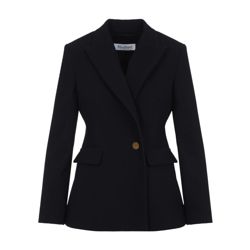 Max Mara Dubbelbreasted jasje Cordonetto Blue Dames