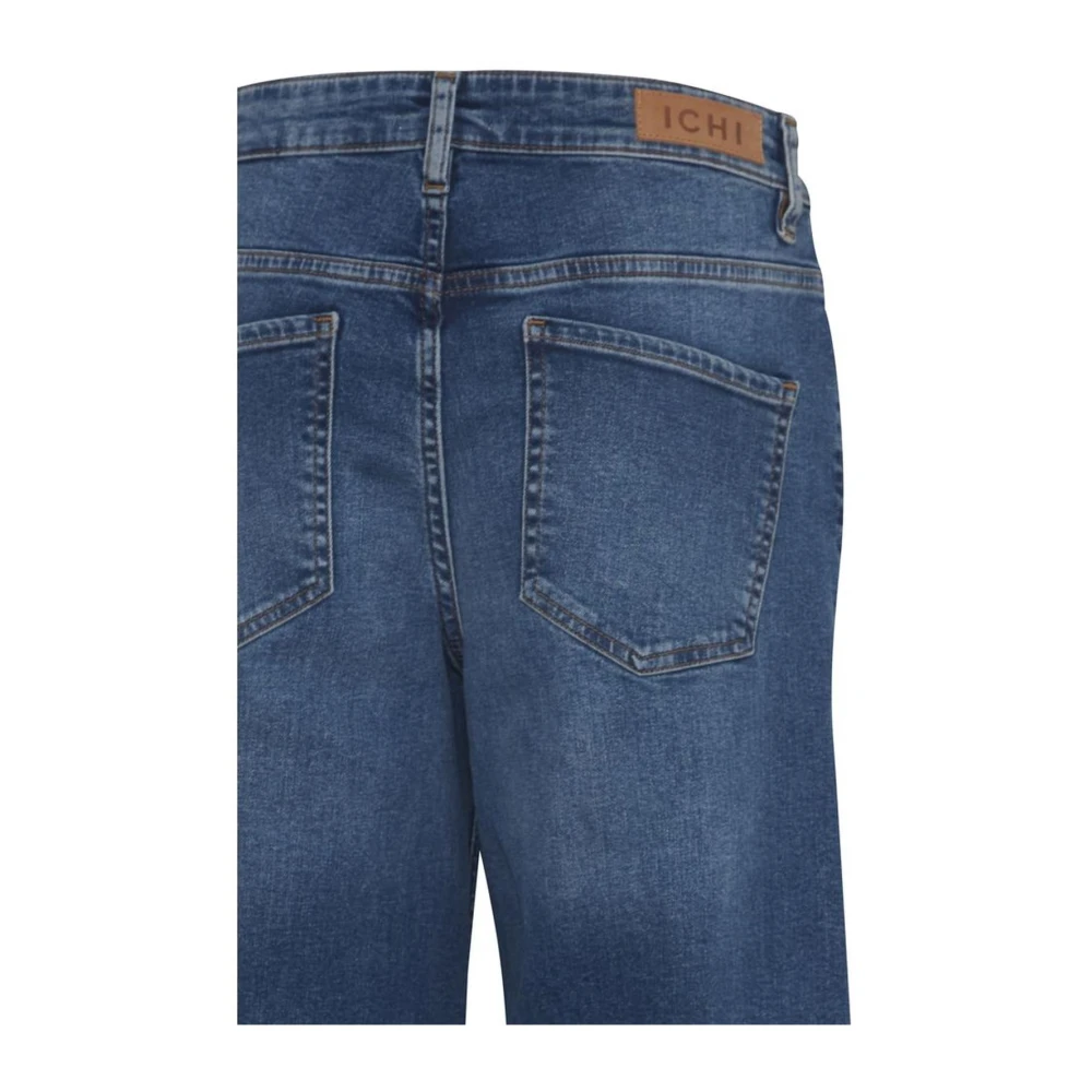 Ichi Blauwe Bootcut Katoenen Jeans met Elastaan Blue Dames