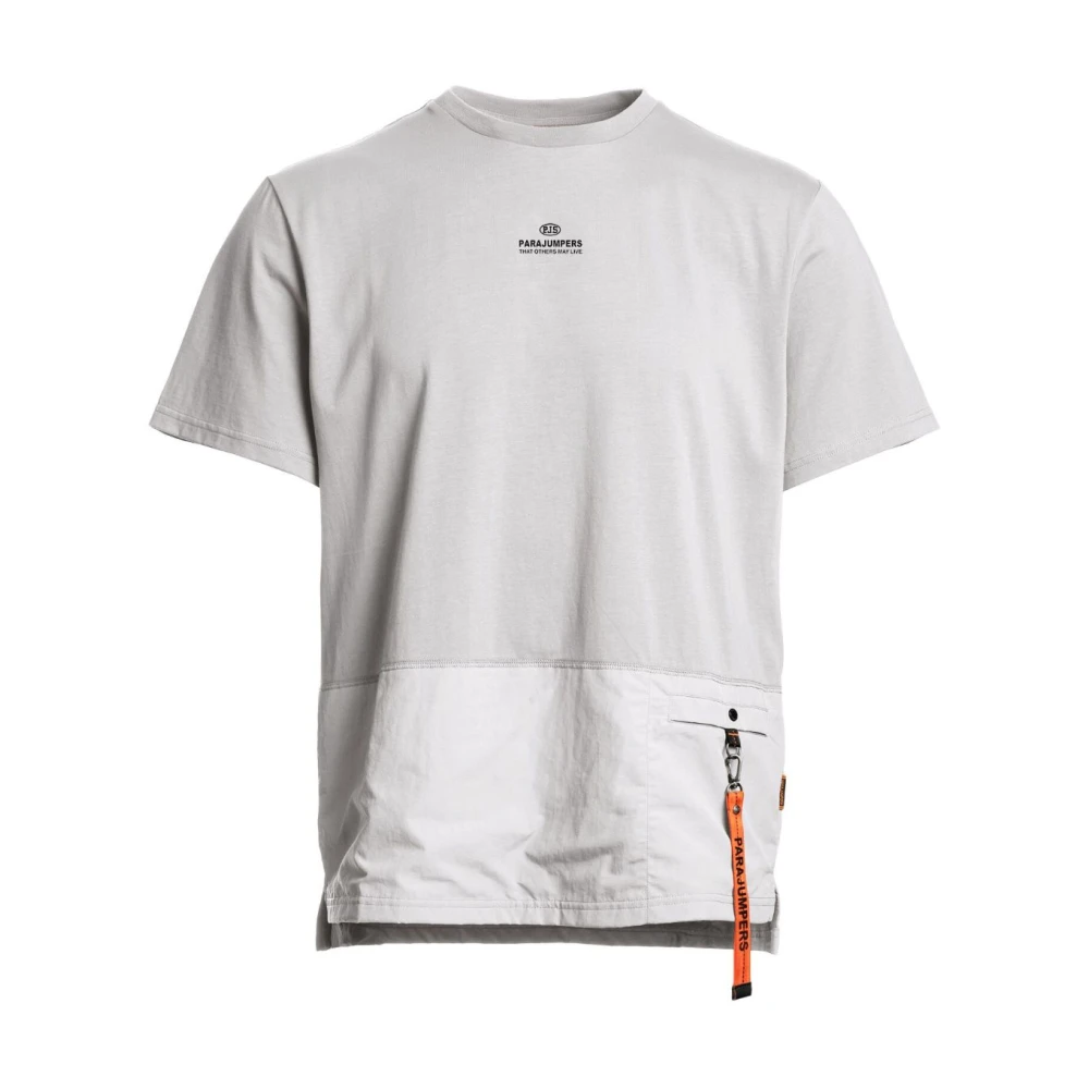 Parajumpers Grijze Logo Print Crew Neck T-shirt Gray Heren