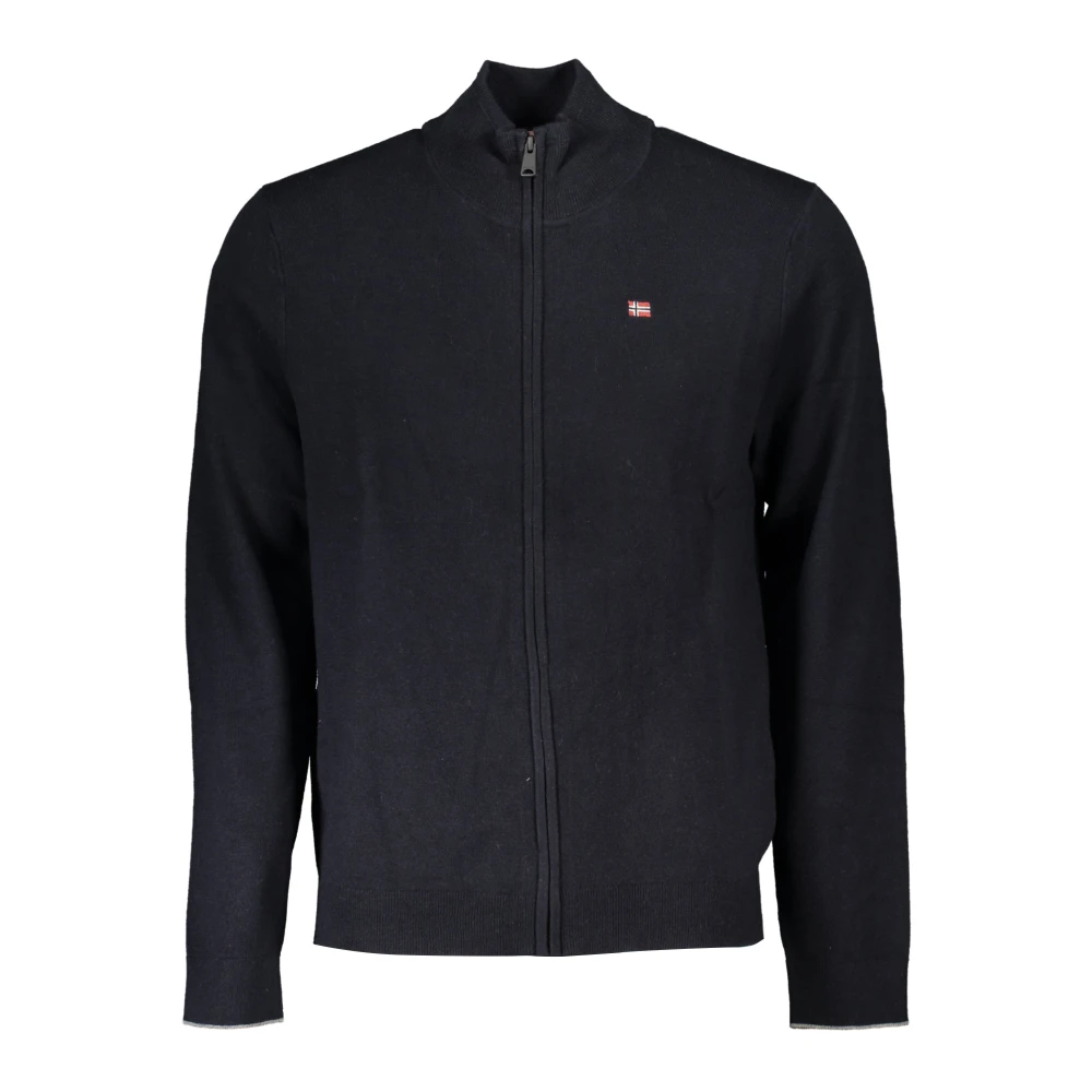 Napapijri Zwarte Cardigan met Lange Mouwen en Rits Black Heren