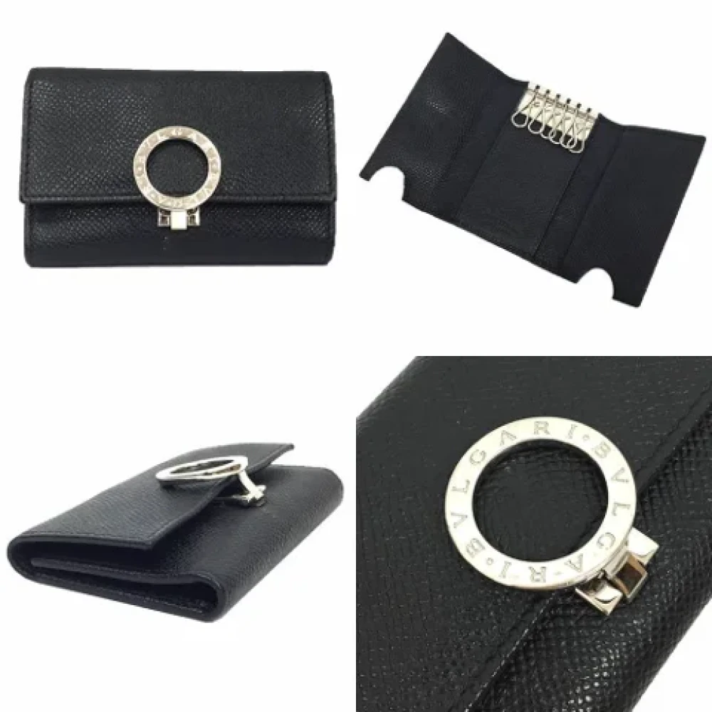 Bvlgari Vintage Pre-owned Leather wallets Black Dames